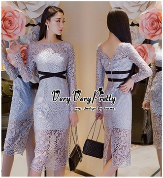 เดรสทรงสวยซิปไข่มุกสวยงาม