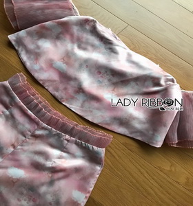 Lady Ribbon Pink Off-Shoulder Top and Shorts