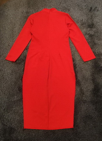 ชุดเดรสคอจีนสีแดง