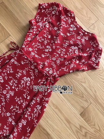 มินิเดรสผ้าเครปสีแดง