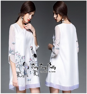 เสื้อตัวยาวงานปักสไตล์วินเทจสวยมาก