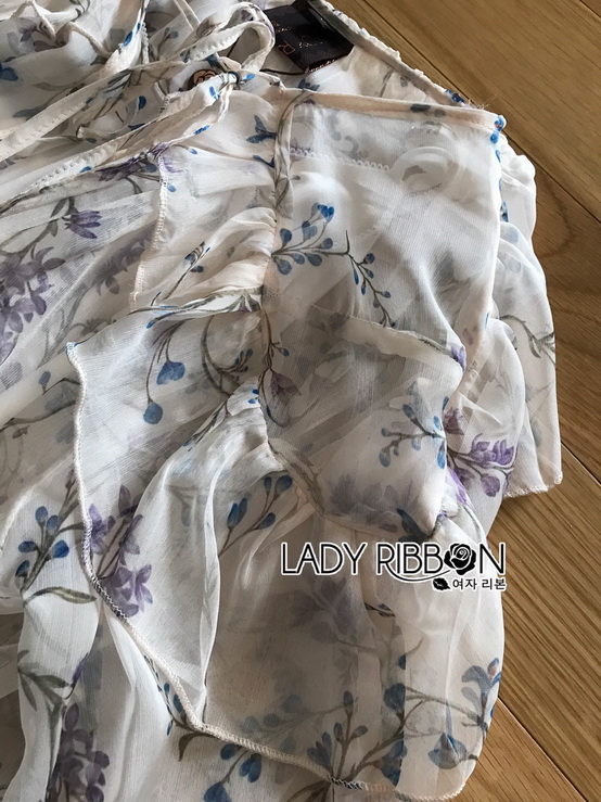 เดรสผ้าชีฟองพิมพ์ลายดอกไม้