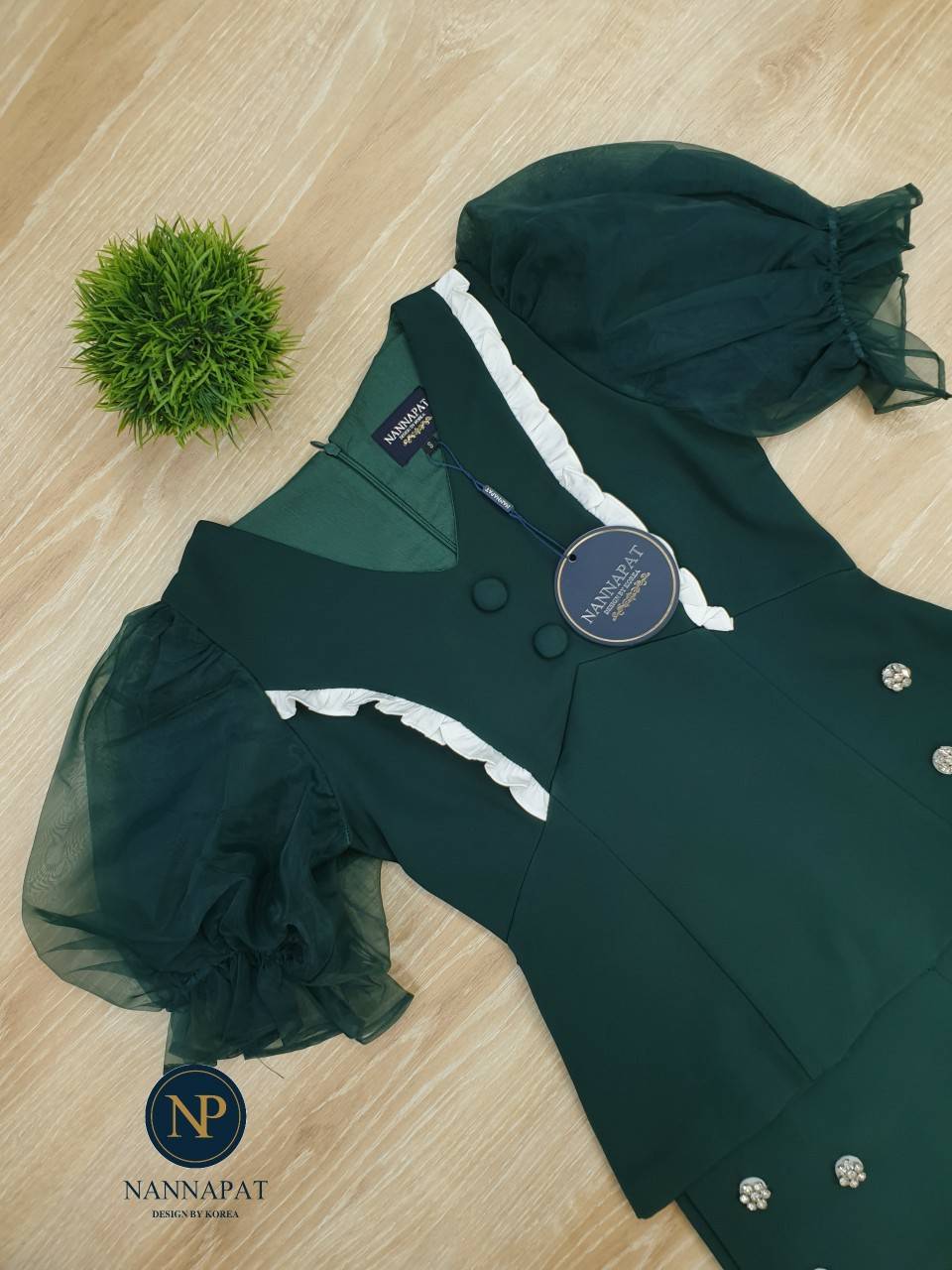 เสื้อแขนตุ๊กตาพองสวย หน้าอกมีเสริมฟองน้ำ