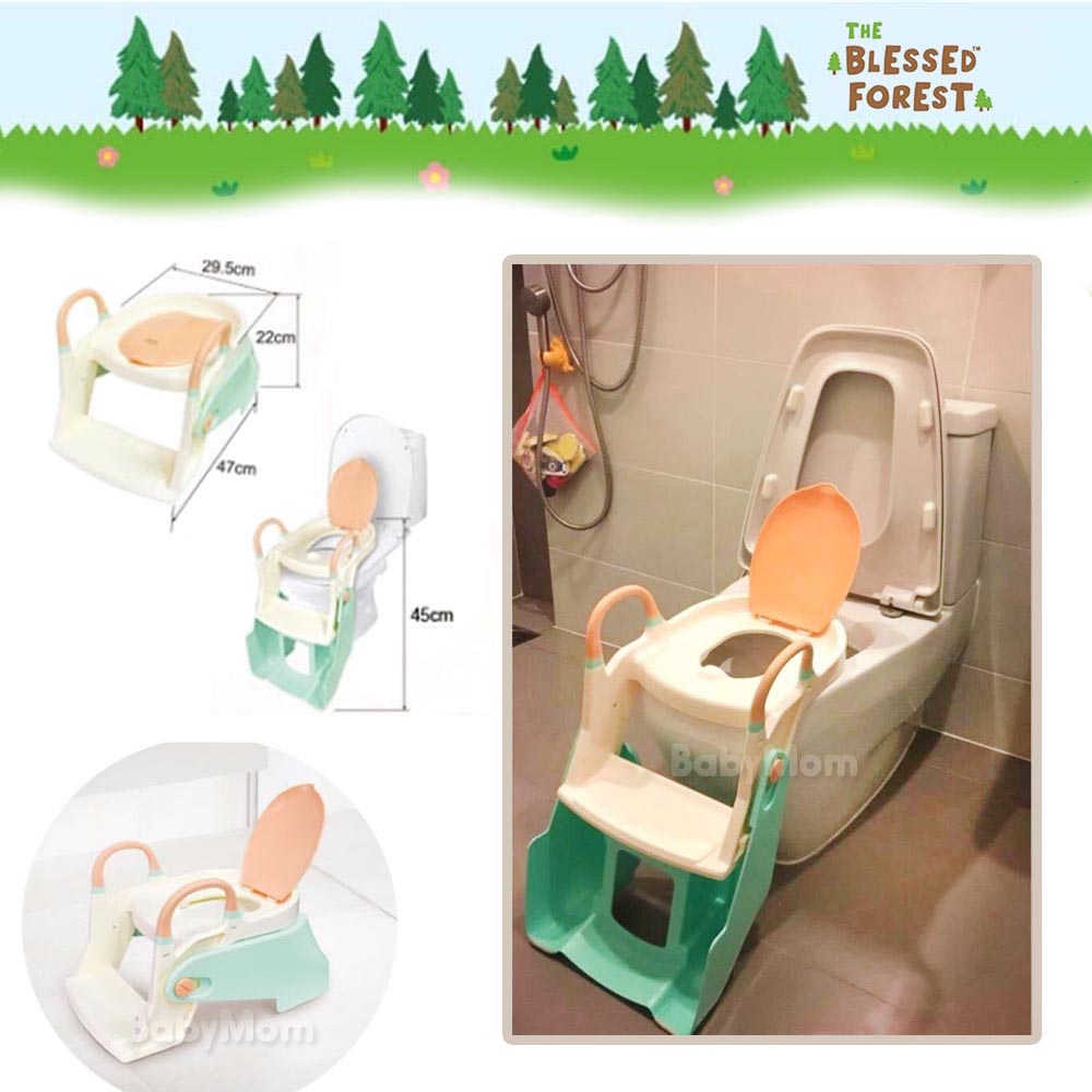 The Blessed Forest บันไดกระโถน 2in1 Potty Training Seat กระโถน บันไดกระโถน สำหรับฝึกขับถ่ายของเด็ก ผลิตและนำเข้าจากประเทศไต้หวัน ของแท้ 100%