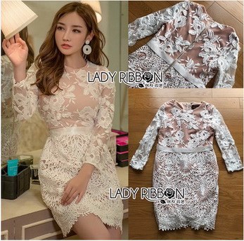 🎀 Lady Ribbon's Made 🎀 Lady Gabriella Elegant Chic Mixed Lace Dress