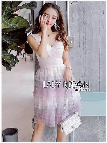 Lady Evelyn Cotton Candy pastel Ruffle Tulle Dress