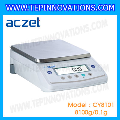 เครื่องชั่ง aczet CY8101 precision balance 8100gx0.1g เครื่องชั่งทศนิยม 1 ตำแหน่ง เครื่องชั่งละเอียดสูง8100g เครื่องชั่งน้ำหนัก8100g พิกัด 8100g ค่าละเอียด 0.1g เครื่องชั่งยี่ห้อ Aczet รุ่น CY8101