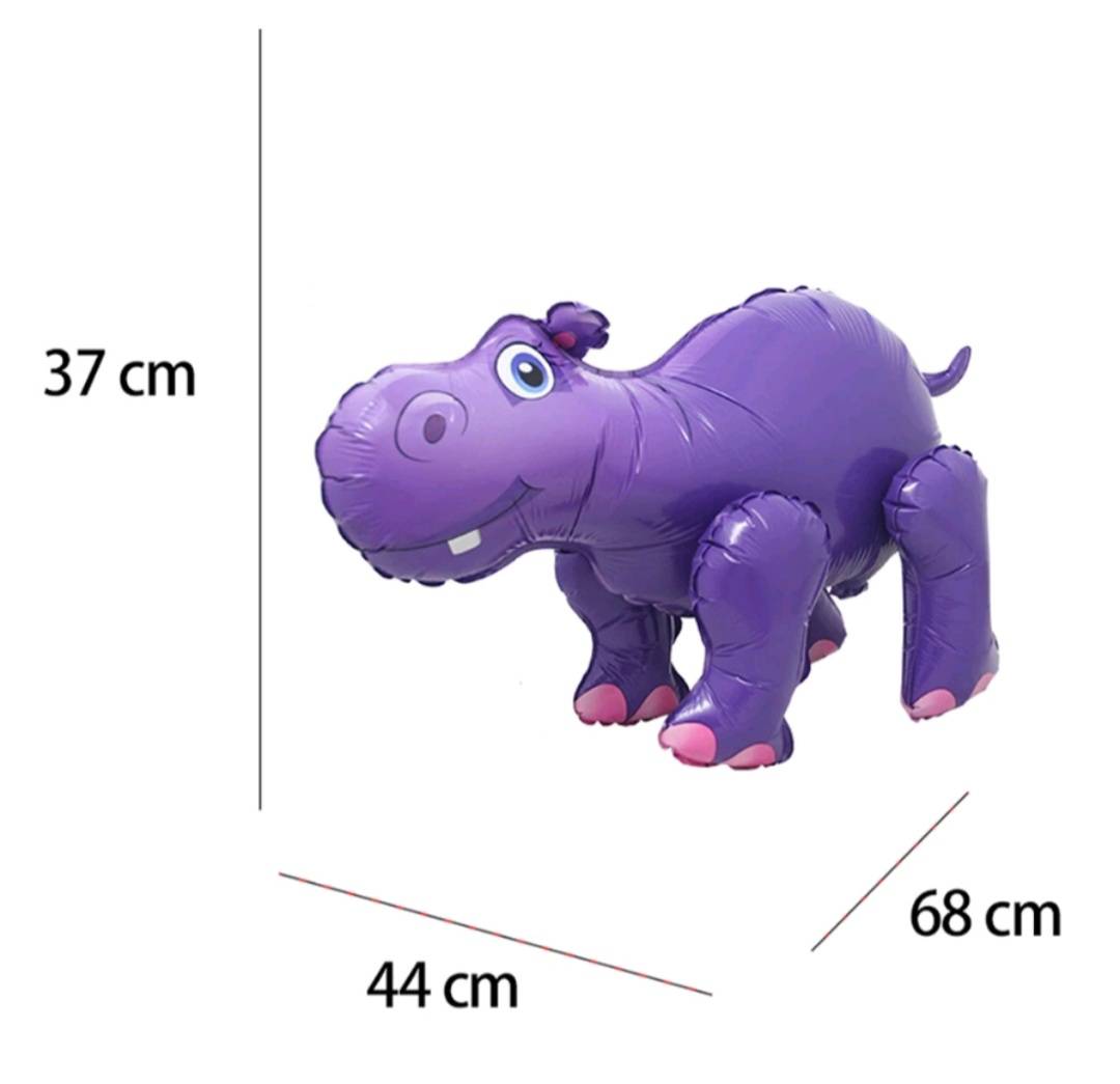 ลูกโป่งฮิปโปโปเตมัส Hippopotamus 4D ยืนตั้งพื้นได้ ANIMAL Balloons standing