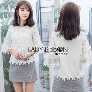 Lady Ribbon Natalia Cotton Cropped Blouse