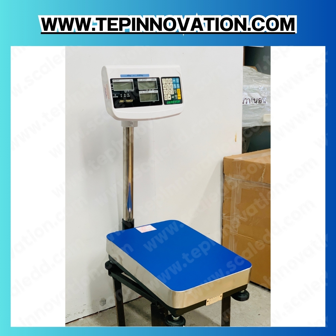 เครื่องชั่งนับชิ้นงาน300kg เครื่องชั่งดิจิตอล300kg พิกัดน้ำหนัก 300kg ค่าละเอียด 20g ขนาดแท่น 40x50cm. ยี่ห้อ JADEVER รุ่น JWI-700CII