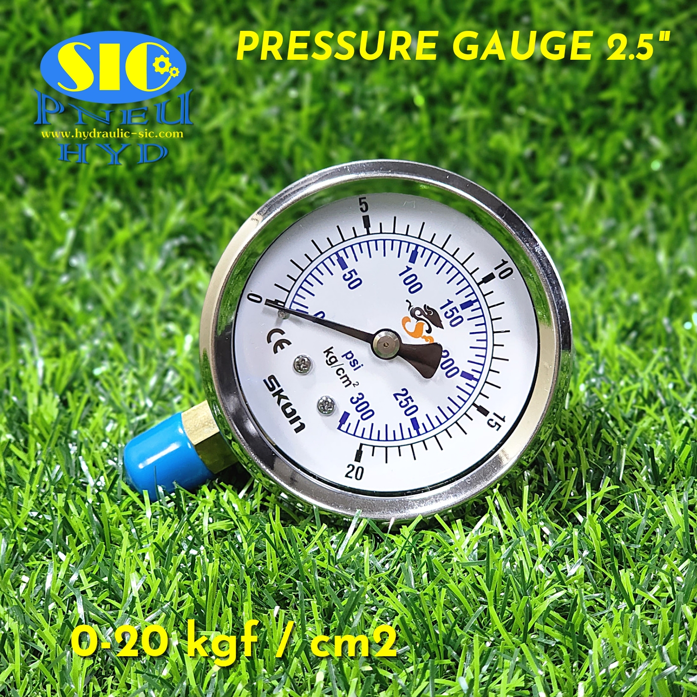 321-21-222** Pressure Gauge kgf-cm2/Psi เกจวัดแรงดัน หน้าปัด 2-1/2" เกลียวออกข้าง (SKON)