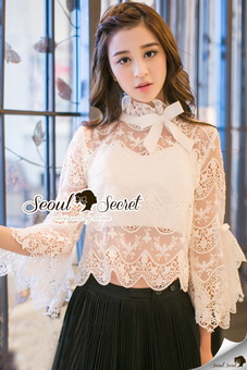 Lady Ribbon Online เสื้อผ้าออนไลน์ขายส่ง Seoul Secret เสื้อผ้า SS20180816 Seoul Secret Say's... Princess Ivory Lace Blouse