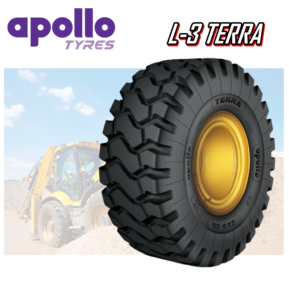 ยางรถอุตสาหกรรม รถตัก รถเกรด ขนาด 17.5-25 รุ่น L-3 TERRA ชนิด TL 16PR ยี่ห้อ APOLLO + โอริง