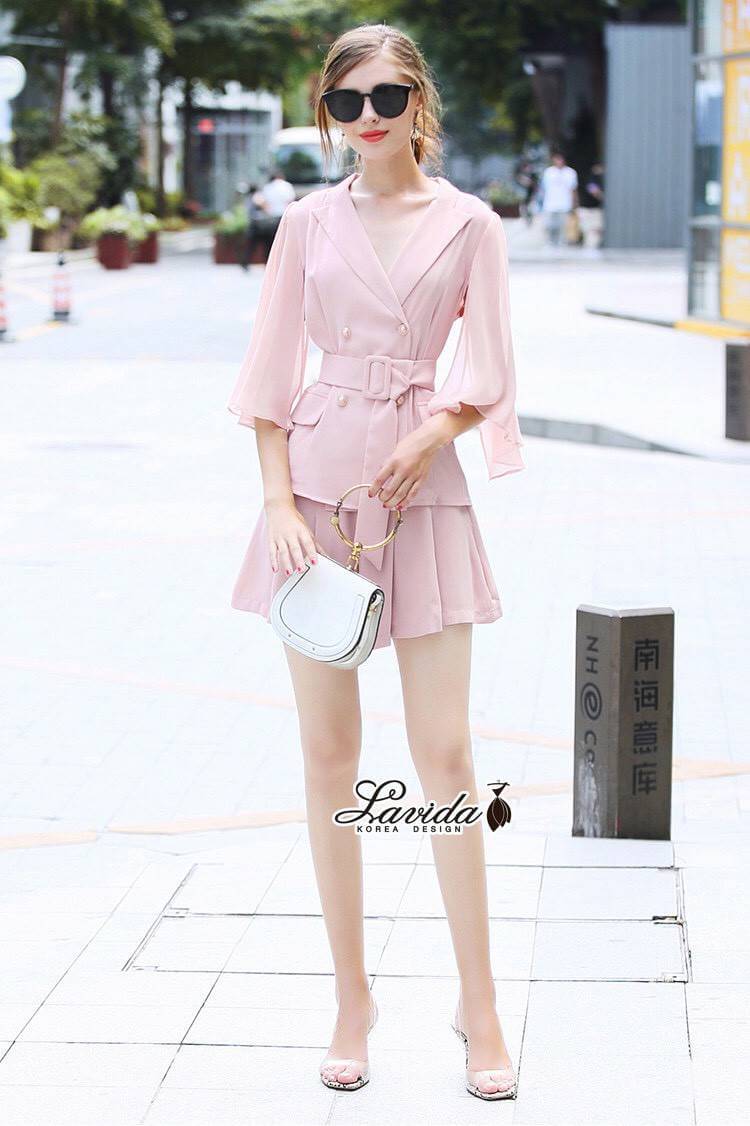 เสื้อ+กางเกง ดีไซน์เสื้อทรงคอสูท