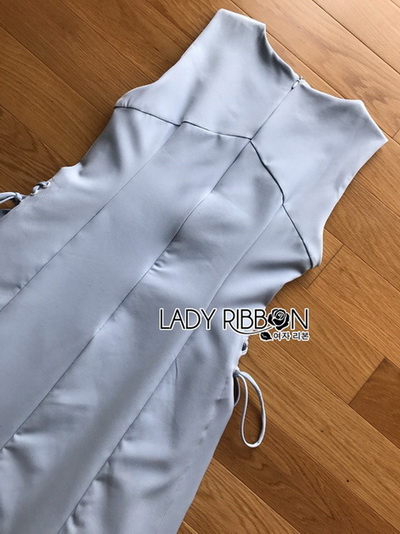Lady Megan Lace-Down A-Line Baby Blue Dress