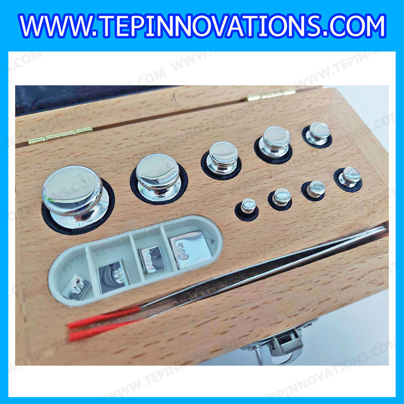 ตุ้มน้ำหนักสแตนเลสชุด 200g (Class F2) ชุดตุ้มน้ำหนักสแตนเลส 200g พร้อมกล่องไม้บุกำมะหยี่ ถุงมือ และผ้าเช็ดตุ้ม