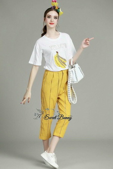ชุดเซ็ทเสื้อ+กางเกง เสื้อผ้ายืด cotton