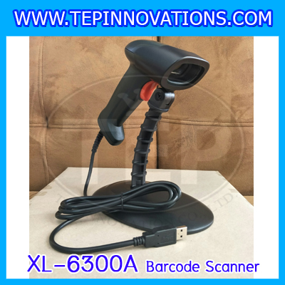 Barcode scanner รุ่น XL-6300A เครื่องอ่านบาร์โค้ดแบบมีขาตั้ง เครื่องสแกนสินค้า เครื่องscanbarcode สแกนบิลต่างๆ