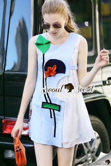 Lady Ribbon Online ขายส่งเสื้อผ้าออนไลน์ เสื้อผ้า Seoul Secret SS08040816 Seoul Secret Say's ....Chic Prada Blue Dress