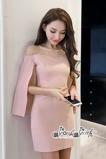 มินิเดรสโทนสีชมพูอ่อนสวย