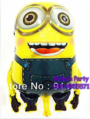 ลูกโป่งการ์ตูนมินเนี่ยน 2 ตา Despicable Me Two Eye Minion Foil Balloon