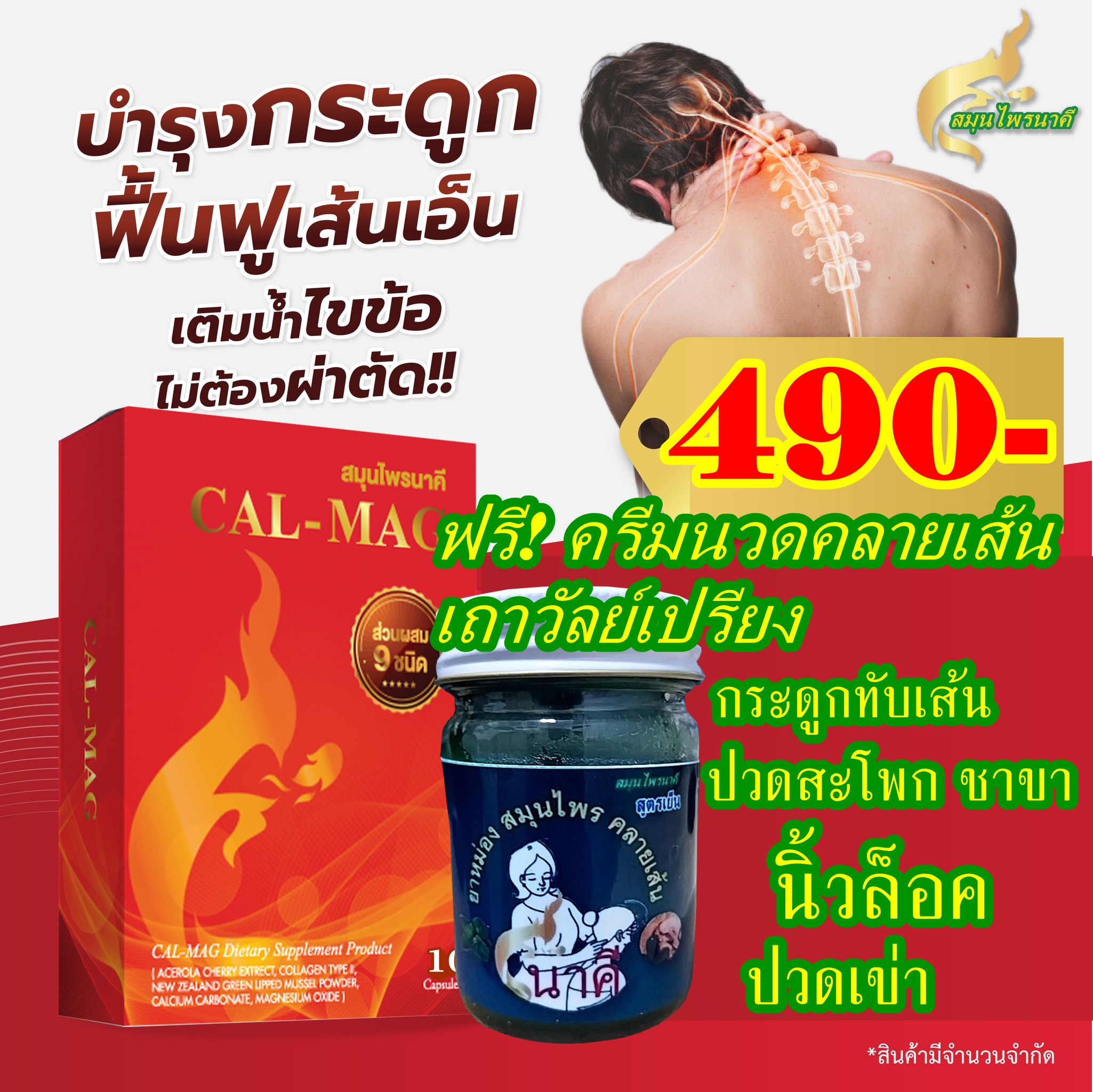 สมุนไพรนาคี แคล แมก ดีที่สุด สำหรับ ไขข้อ กระดูก เส้นเอ็น