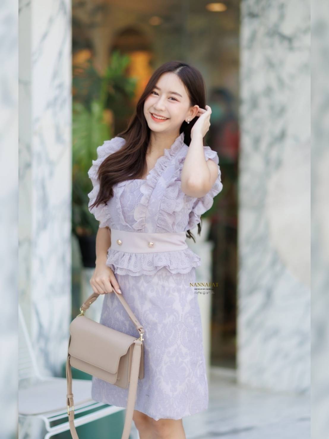 เดรสงานซิปหลัง มีฟองน้ำ