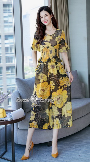 เซ็ทเสื้อกางเกงงานเกาหลีผ้าชีฟองเกาหลี