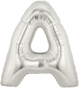 ลูกโป่งตัวอักษร A ขนาด 40 นิ้ว สีเงิน Alphabet Letter Foil Balloon Silver Color
