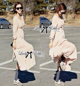 Lady Ribbon Sabina Sexy Nude Maxi Dress