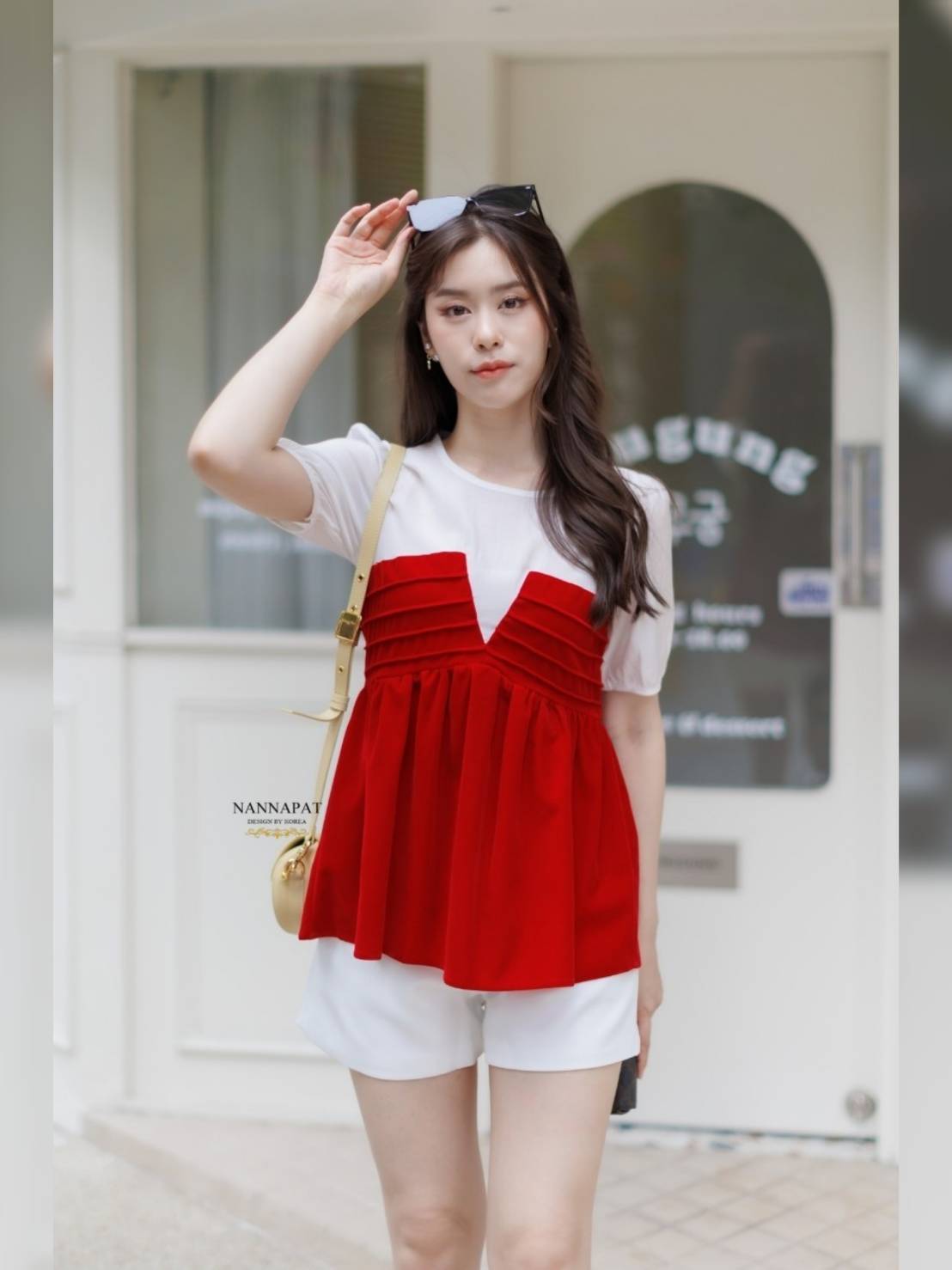 เดรสเสื้อทูโทน ผ้าชีฟอง