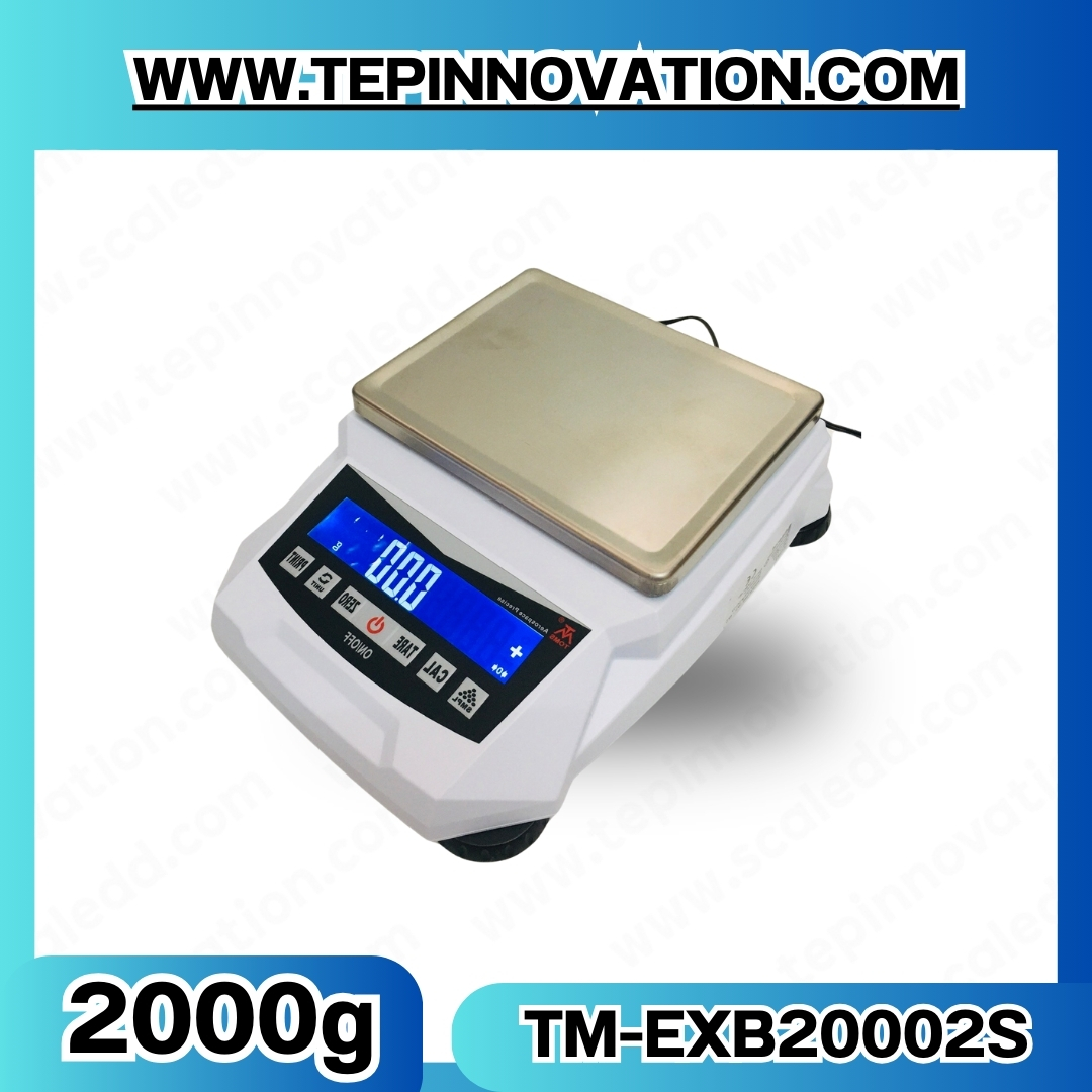 เครื่องชั่งดิจิตอล ทศนิยม 2 ตำแหน่ง รุ่น TM-EXB20002S พิกัด 2000g x 0.01g พิกัดน้ำหนัก 2000g ความละเอียด 0.01g เครื่องชั่งละเอียดสูง Precision Balance ยี่ห้อ TOMS รุ่น TM-EXB20002S