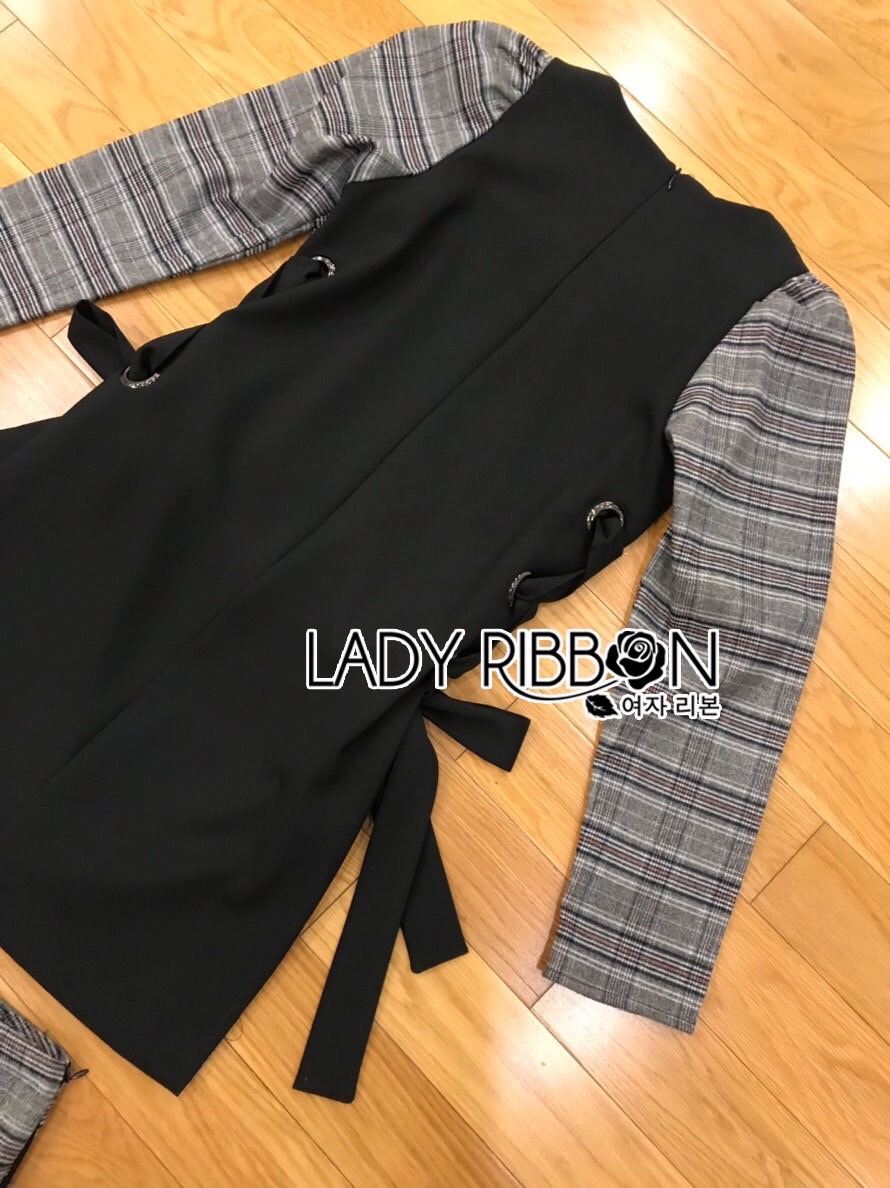 เซ็ตเสื้อผ้าวูลลายตารางและกางเกงขาสั้น