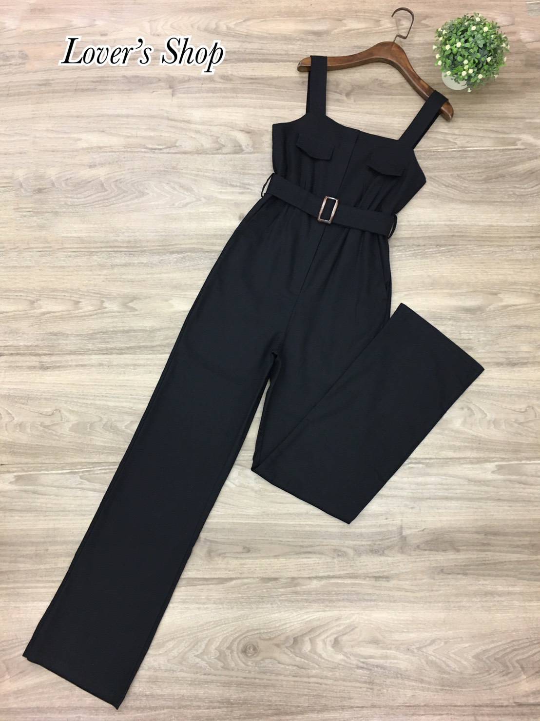 จั้มสูทขายาวผ้าลินิน ดีเทลสายเดี่ยว