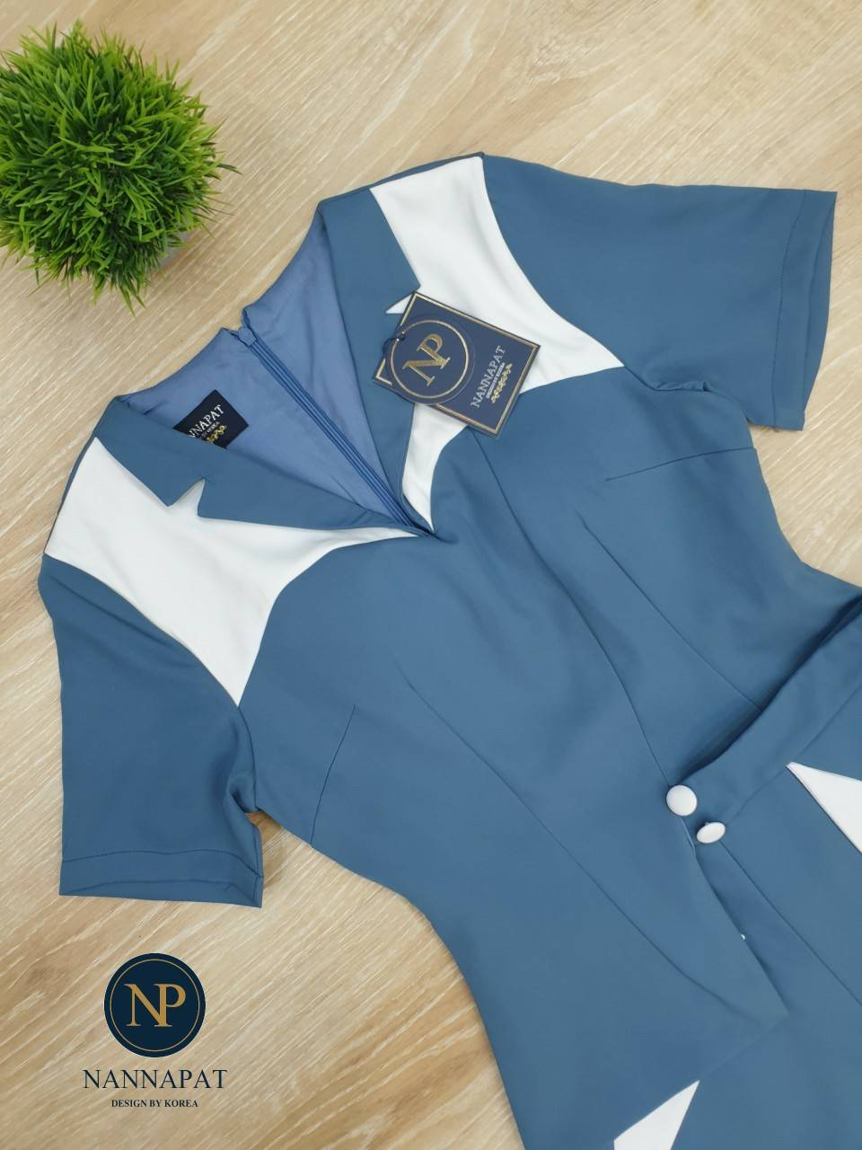 เสื้อซิปหลังกางเกงงานทูโทน