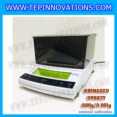 เครื่องชั่งดิจิตอล ทศนิยม 3 ตำแหน่ง รุ่น UP823Y 820gx0.001g เครื่องชั่งละเอียดสูง820g เครื่องชั่งน้ำหนัก820g ตาชั่ง820กรัม พิกัดน้ำหนัก 820g ความละเอียด 0.001g ยี่ห้อ SHIMADZU รุ่น UP823Y