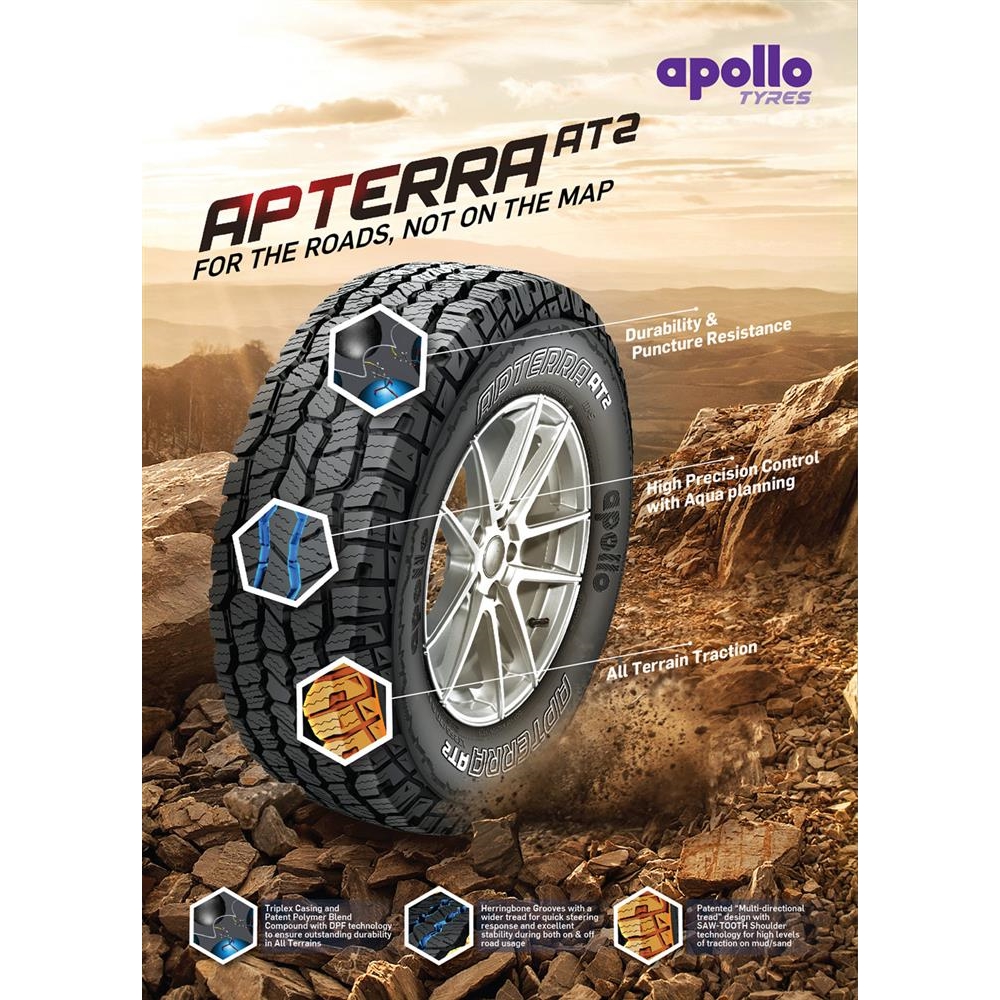 ยางรถยนต์ 265/50R20 รุ่น APTERRA AT2 ยี่ห้อ APOLLO (แถมจุ๊บลม)