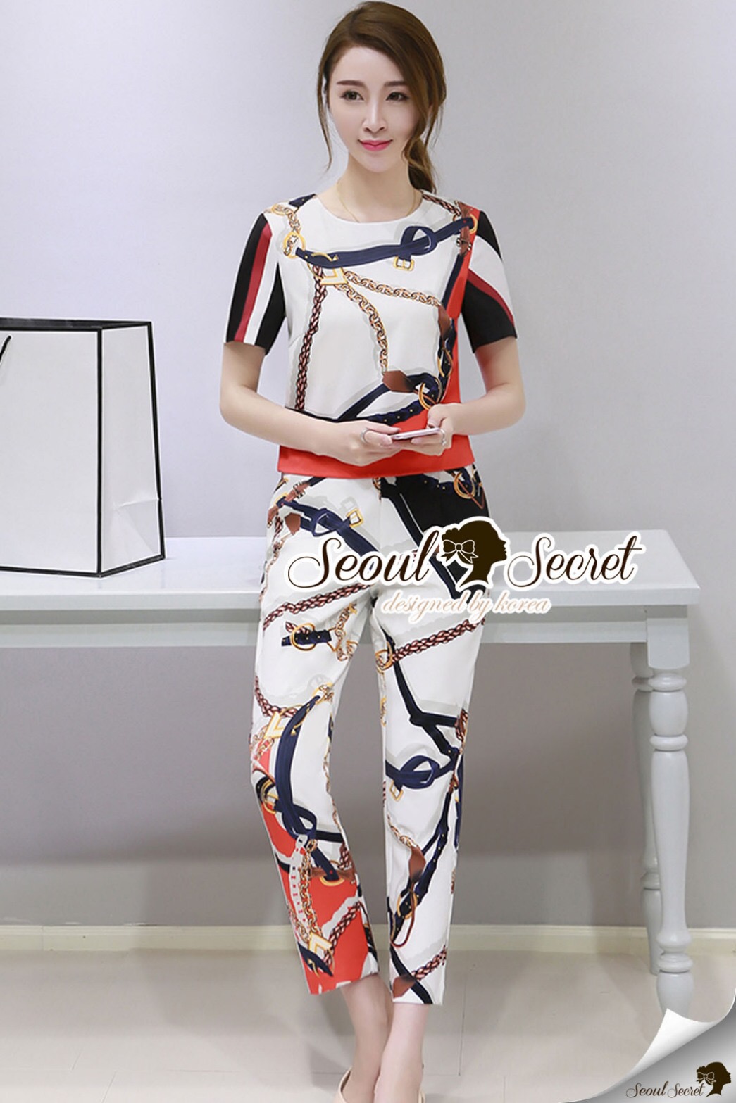 Lady Ribbon Online SS14060616 Seoul Secret Say's... Moshino Style Belty Set