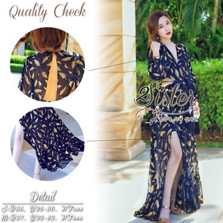 2Sister Made, Beauty Sexy Girly Korea Maxi Dress แม็กซี่เดรสสไตล์แบรนด์ดัง ลุคเซ็กซี่นิดๆ