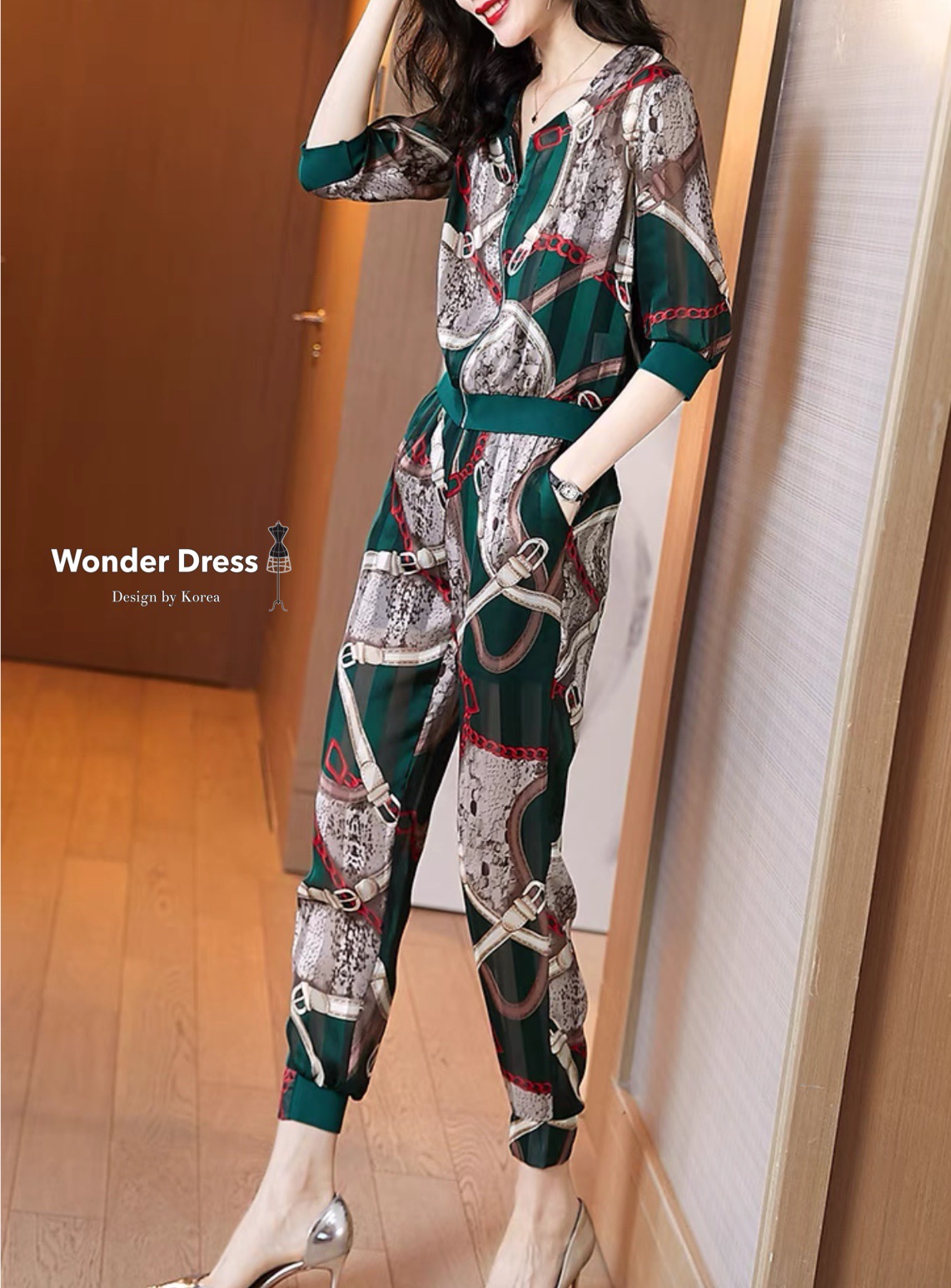 เซทเสื้อแขนศอกกับกางเกง
