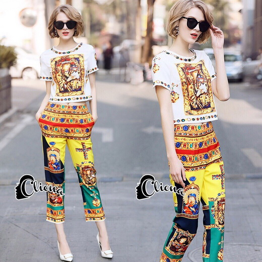 ชุดเซ็ตคอกลมกางเกงมีซิปข้าง สวมใส่ง่าย