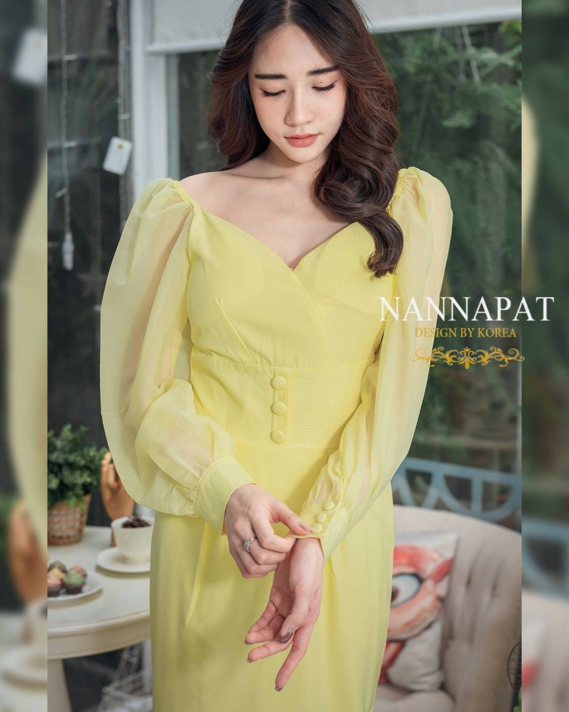 เดรสแขนซีฟองใหญ่ดูเก๋