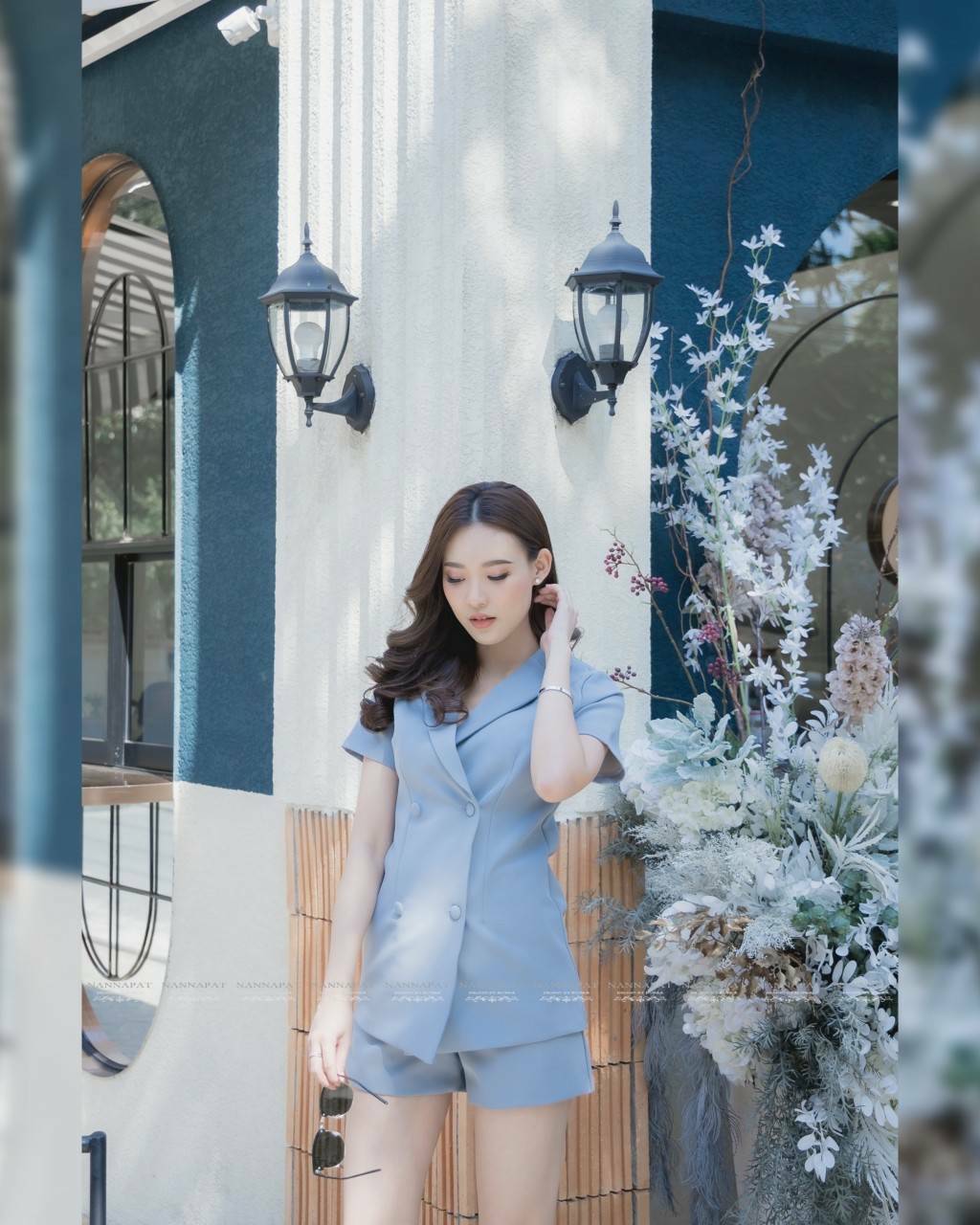 เสื้อกระดุมหน้ากางเกงมีกระเป๋า