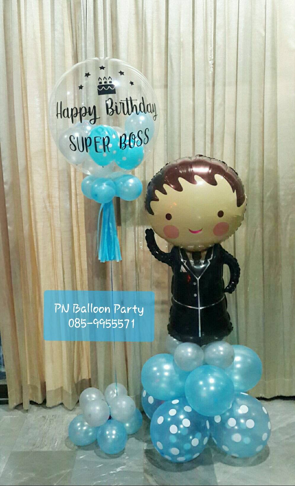 ลูกโป่งบับเบิ้ลญี่ปุ่น+ตุ๊กตาตั้งพื้น Bubble Balloons Colorful