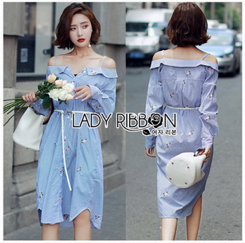 Lady Helena Off-Shoulder Shirt Dress