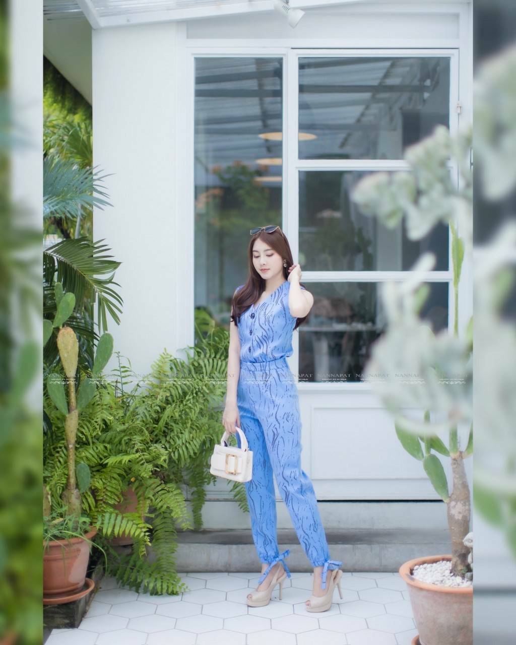 เสื้อกระดุมหน้า กางเกงมีกระเป๋าข้าง