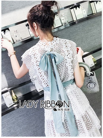 White Lace Dress เดรสผ้าลูกไม้สีขาวลาย Scallop