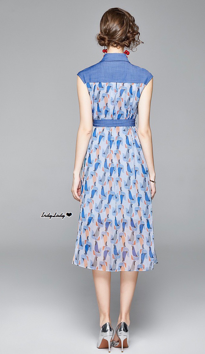 Dress แขนกุด คอปก