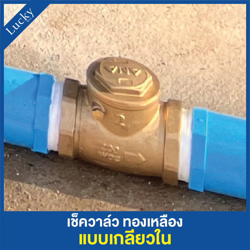 Check Valve เช็ควาล์ว ทองเหลือง แบบบานสวิงแนวนอน ขนาด 1 นิ้ว
