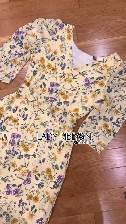 เดรสพิมพ์ลายดอกไม้สีสดใสสไตล์สปริง